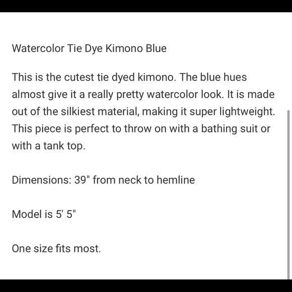 Watercolor Tie-Dye Kimono - Picture 3 of 3